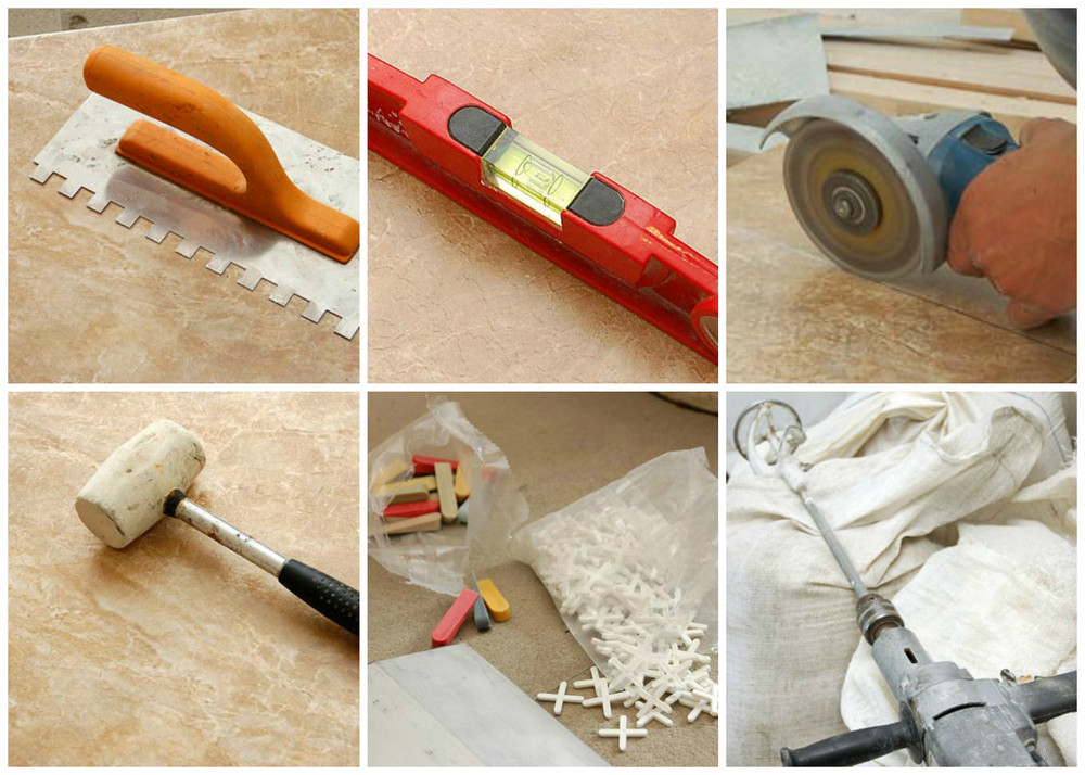 Инструменты для укладки плитки - гладилки, плиткорез, крестики и др.