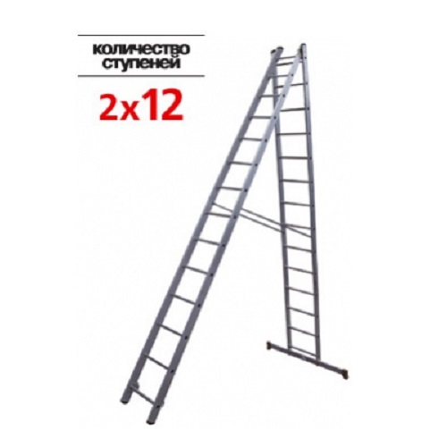 Лестница 2-х секц.2х12 ступ.(h-лест 5,92м, h-стрем 3.28м)