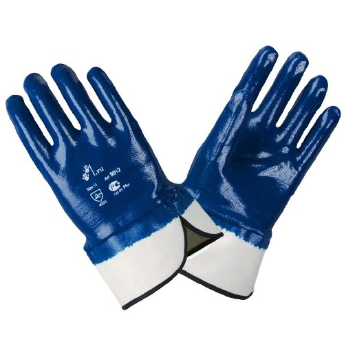 Перчатки с нитриловым покрытием (Синие)